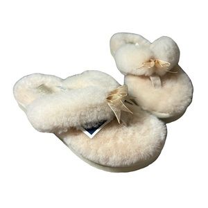 UGG Australia Fluff Flip Flop III Slippers Natural Baby Pink Bow